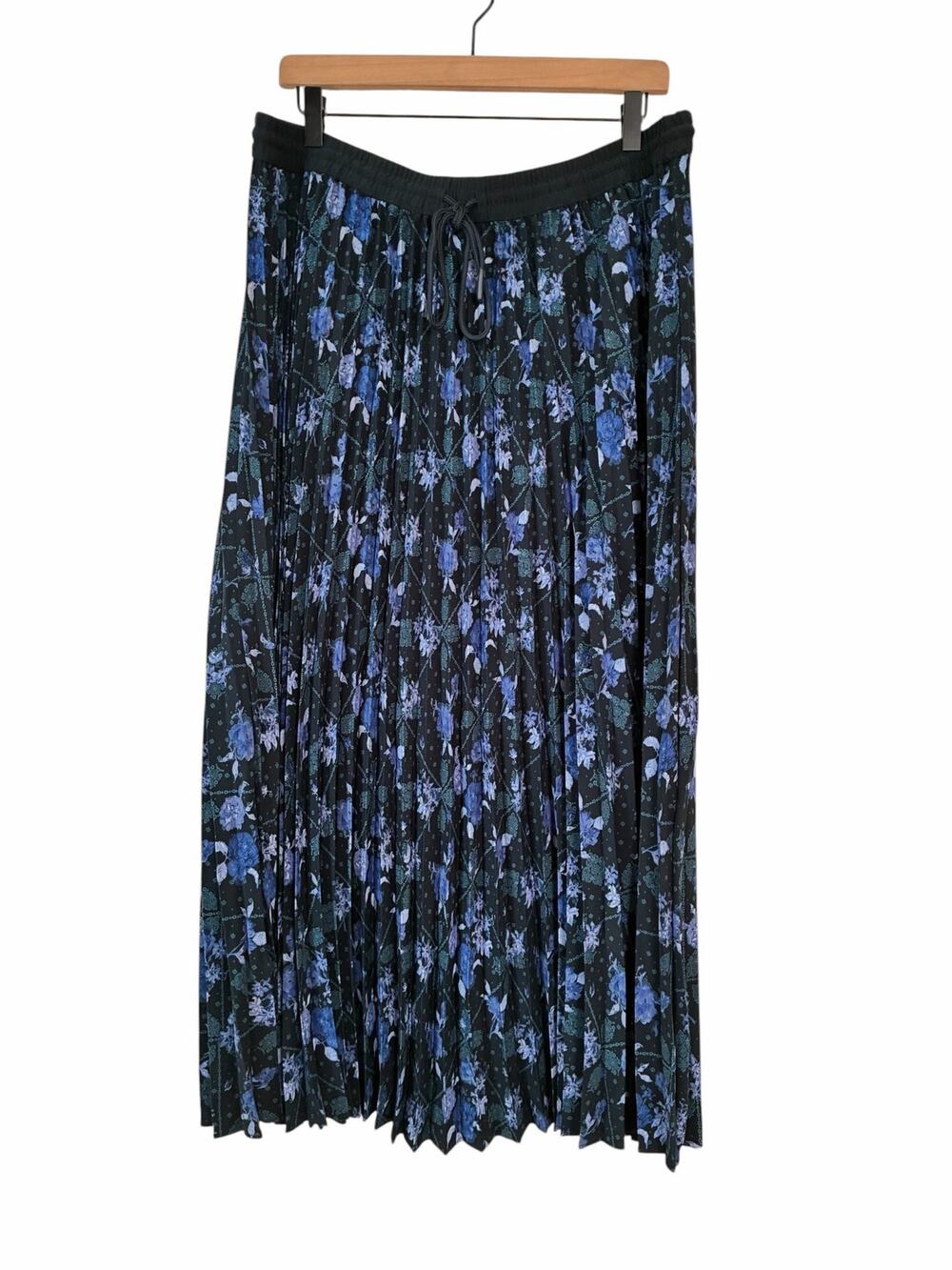 Woolrich x Target Womens Floral Midi A-Line Pleated Skirt Purple Blue Size Large